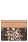 Fendi Flower Bouquet Ff Fabric Card Holder Accessories In Beige