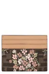 Fendi Flower Bouquet Ff Fabric Card Holder Accessories In Beige
