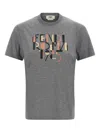 Fendi Grey Melange Cotton T-shirt In Gray