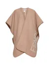 Fendi Beige Wool And Cashmere Poncho In Beige