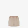 Fendi Cotton Shorts With Elastic Waistband And Side Pockets In Brown