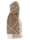 Fendi Dove Grey Wool Logo Scarf In Brown