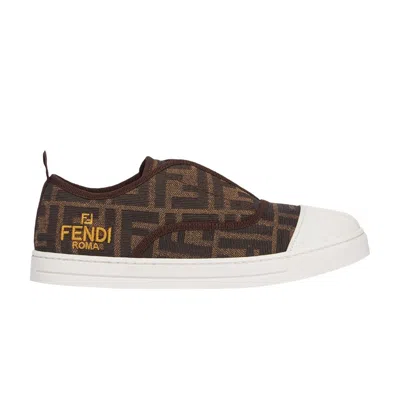 Pre-owned Fendi Slip-on Sneaker Junior 'allover Ff Logo - Tobacco' | Brown | Kid's Size 12