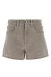 Fendi Grey Denim Shorts In Beige