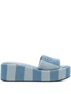 Fendi Sunshine Stripe Logo Platform Sandals
