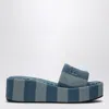 Fendi Sunshine Stripe Logo Platform Sandals In White