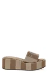 Fendi Sunshine Denim-effect Jacquard Flatform Slides