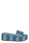 Fendi Sunshine Stripe Logo Platform Sandals