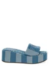Fendi Sunshine Stripe Logo Platform Sandals