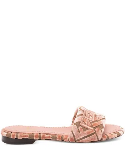 FENDI FENDI FENDI SUNSHINE VELVET SANDALS