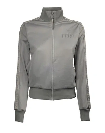 Fendi Sweatshirt Ff Motif Woman Sweatshirt Grey Size 4 Polyester
