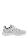 Fendi Men White Mesh And Rubber Tag Sneakers In White