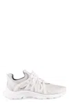 Fendi Men White Mesh And Rubber Tag Sneakers In White