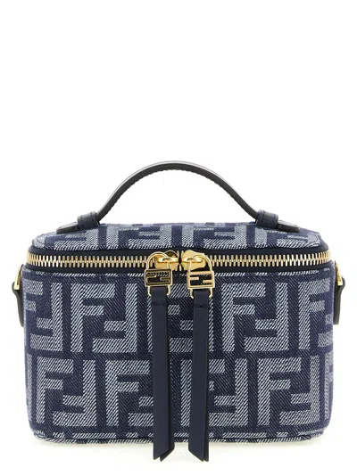 Fendi Denim Cosmetic Case In Black