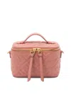 Fendi Women Vanity Leather Shoulder Bag With Ff Motif In Pink