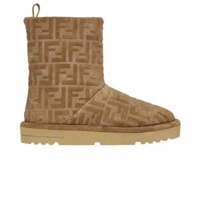 Pre-owned Fendi Wmns Apres Chic Low Boot 'ff Embossed - Brown' | Women's Size 38.5