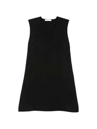 Fendi Wool Short Dress In Black