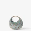 Fendi Mini Graphy Jacquard Shoulder Bag In Green