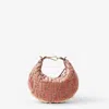 Fendi Graphy Mini Hobo Bag In Ff Jacquard Velvet In Pink