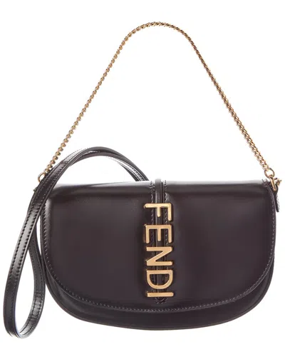 Fendi Graphy Leather Wallet On Chain In Purple