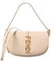 Fendi Graphy Leather Wallet On Chain In Neutral