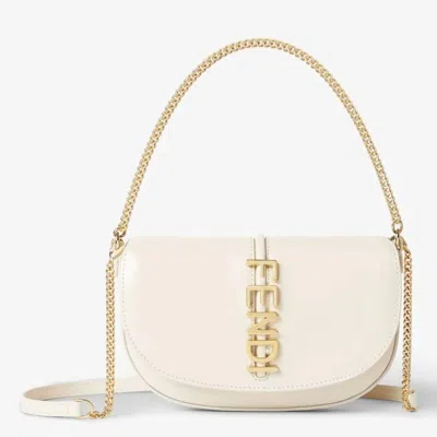 Fendi Graphy Leather Wallet On Chain In ["yellow","gold Tone"]