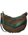 Fendi Graphy Mini Leather & Suede Hobo Bag In Green