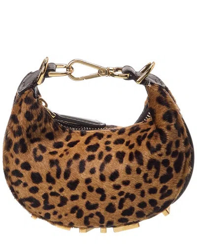Fendi Graphy Nano Haircalf Hobo Bag In Brown