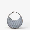 Fendi Blue Denim-effect Ff Jacquard Bag In Blue