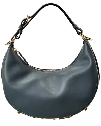 Fendi Graphy Small Leather Hobo Bag In Blue