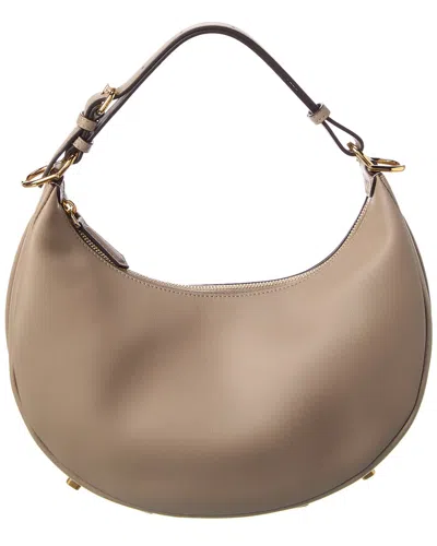 Fendi Graphy Small Leather Hobo Bag In Grey