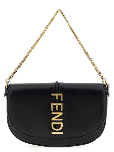Fendi 'graphy' Wallet On Chain In Black