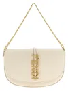 Fendi Graphy Leather Wallet On Chain In Neutral