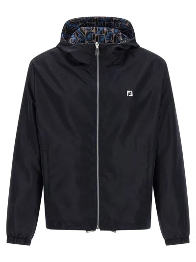 Fendi 'nity' Reversible Windbreaker In Black
