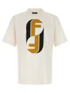 Fendi Beige Crewneck Logo T-shirt In Neutral