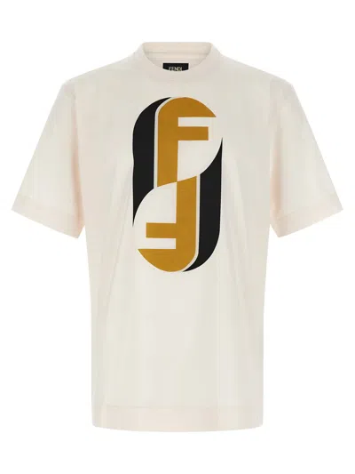 Fendi Nity T-shirt Beige In Multi