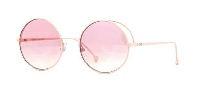 Pre-owned Fendi Rama Ff 0343/s Pink/pink Gradient Silver Mirror (35j/01) Sunglasses