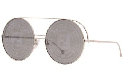 Pre-owned Fendi Ff-0285/s Oihmd Sunglasses Women's Silver/grey-gold Decor Mirror Lens 63mm In Gray