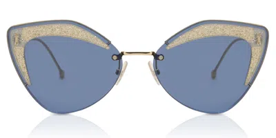 Fendi Ff 0355/s Zi9/ku Women's Sunglasses Gold Size 66