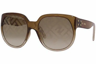 Pre-owned Fendi Ff-0403/g/s 09qeb Sunglasses Women's Brown/brown-gold Decor Mirror Lenses