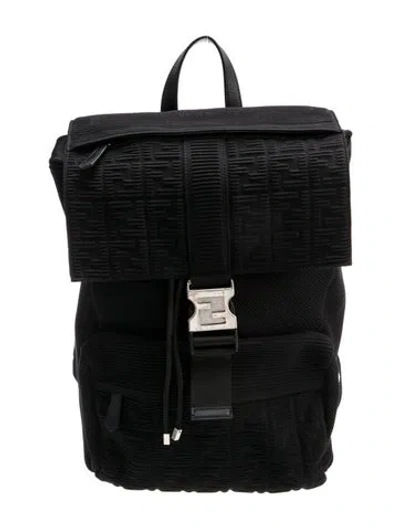 Pre-owned Fendi Ff 1974 Backpack Medium In Black