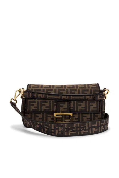 Pre-owned Fendi Ff 1974 Baguette Shoulder Bag In Tobacco Brown