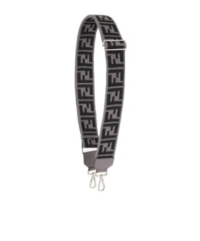 Fendi Ff Adjustable Long Shoulder Straps In Grey