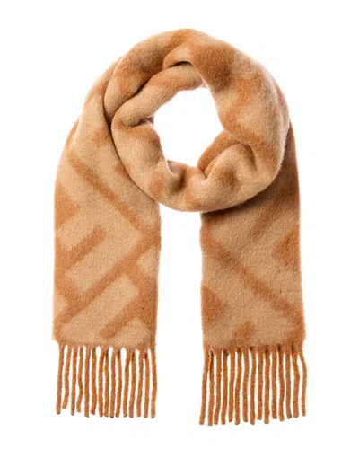 Fendi Ff Alpaca & Wool-blend Scarf In Brown