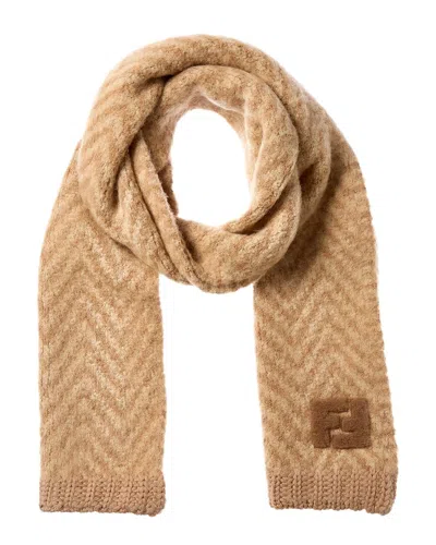 Fendi Ff Alpaca & Wool-blend Scarf In Brown