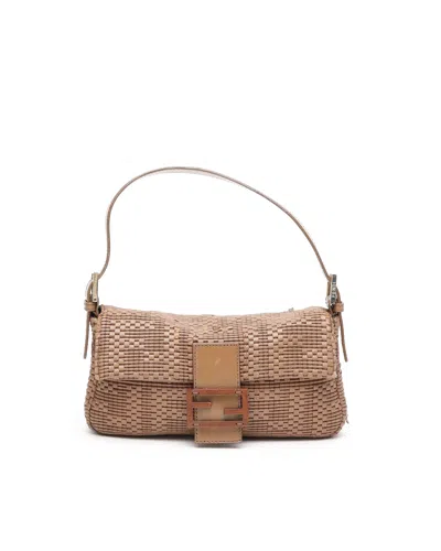Fendi Ff Baguette Bag In Brown
