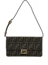 Fendi Ff Baguette Jacquard Flap Wallet In Burgundy
