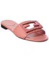 Fendi Ff Baguette Leather Sandal In Pink