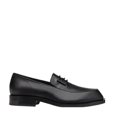Fendi Ff Baguette-motif Loafers In Black