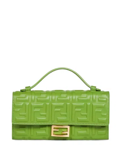 Fendi Ff Baguette Wallet In Green